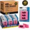 3 Count Pink Erasers - (48 pack)