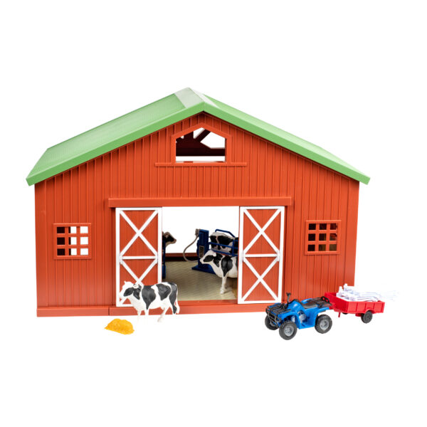 Country Life Extra Large Barn Dairy w/ 1:18 Cattle & Vehicle - Image 2