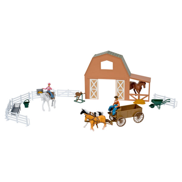 Valley Ranch Brown Barn Horse Set - Image 3