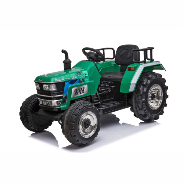 12V Battery Operated Big Wheeled Green Tractor