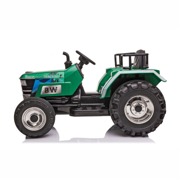 12V Battery Operated Big Wheeled Green Tractor - Image 3