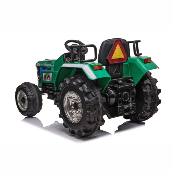 12V Battery Operated Big Wheeled Green Tractor - Image 4