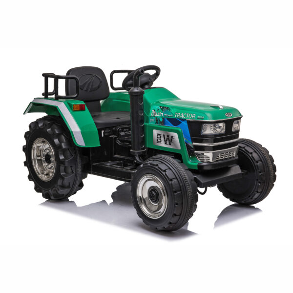 12V Battery Operated Big Wheeled Green Tractor - Image 2